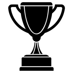 Flat trophy silhouette vector illustration isolated on transparent background