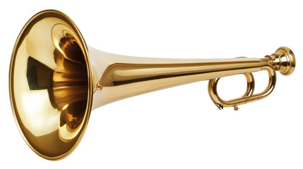 Shiny Brass Trombone with Polished Finish on White Background