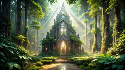 Enigmatic Forest Structure: Architectural Wonder in Nature's Embrace