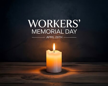 Remembering Workers' Memorial Day on April 28th with a candle.