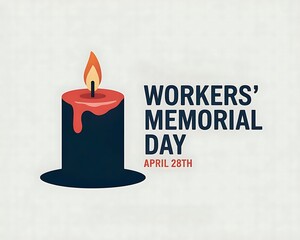 Commemorative Workers' Memorial Day candle graphic for April 28th.