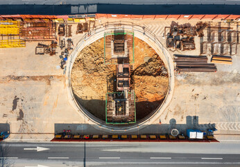 Elevated Road Construction Bird's Eye View
