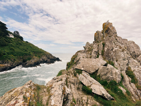 Coastal cliffs overlooking the ocean