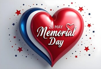 3D Heart-Shaped Memorial Day Design