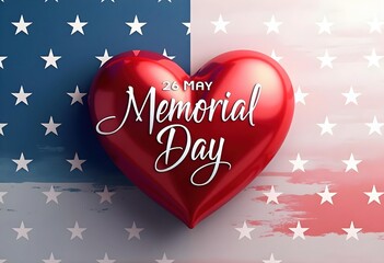 3D Heart-Shaped Memorial Day Design
