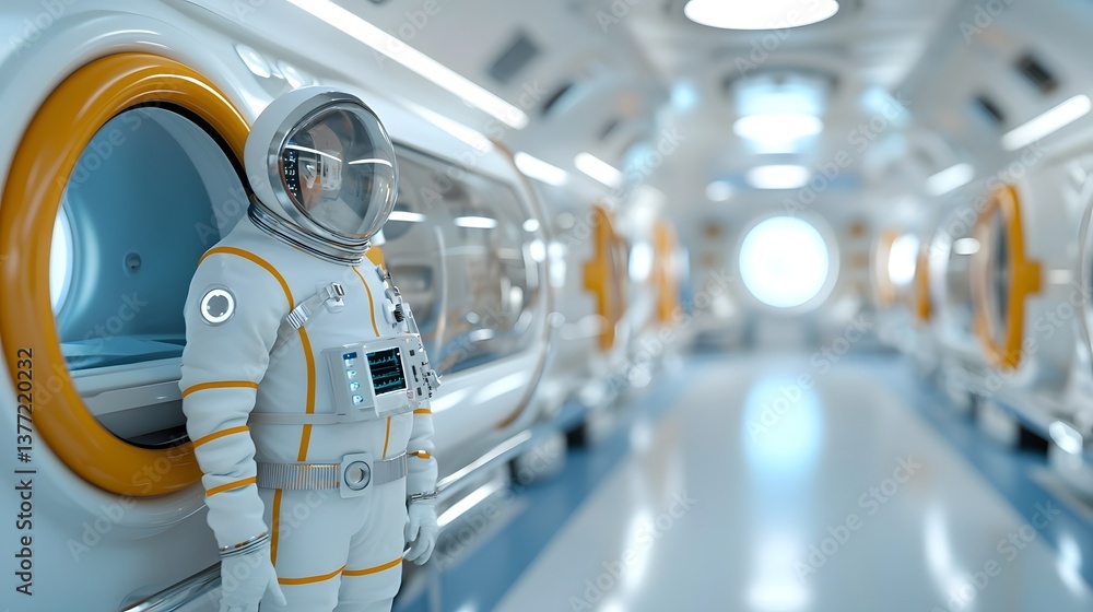 Aufkleber conceptual design of a zero gravity icu unit for advanced interstellar healthcare featuring a cybern