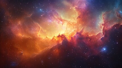Cosmic Nebula Colorful Space Background