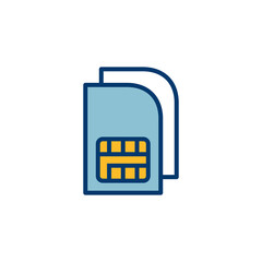 Fototapeta premium Sim card icon vector isolated on white background. Mobile slot icon. Mobile cellular phone sim card chip.