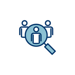 Hiring icon vector isolated on white background. Human resources concept. Recruitment. Search job vacancy icon. Hire. Find people icon