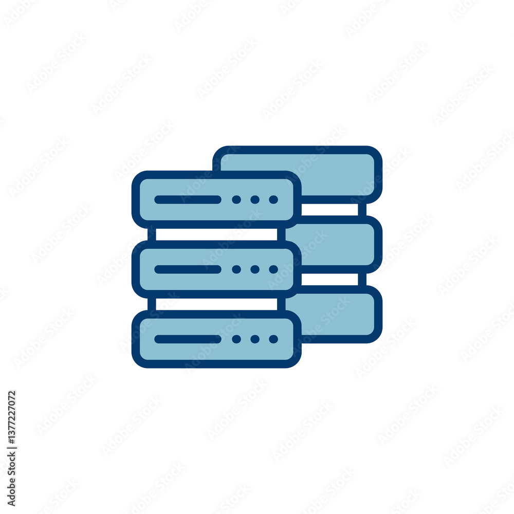 Poster database icon vector isolated on white background. database vector icon