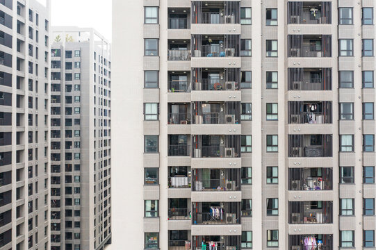 Modern Residential Apartment Building Facade Pattern View