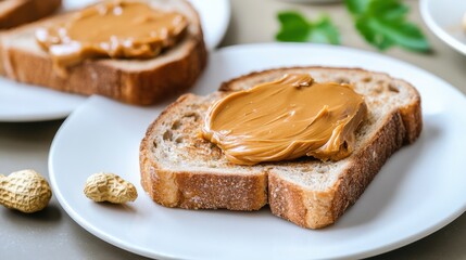 Elegant Plate with Peanut Spreader Showcasing Simple Culinary Delight