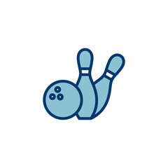 Bowling game Pin Icon vector isolated on white background. Bowling icon, ball and pin