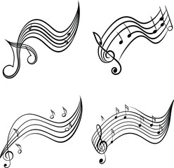 Obraz premium Elegant Flowing Curve Line Art Collection.