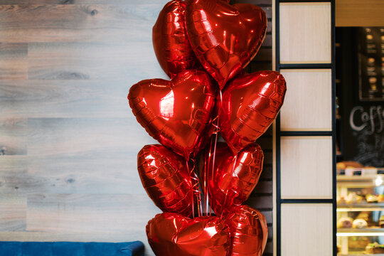 red heart shaped balloons 