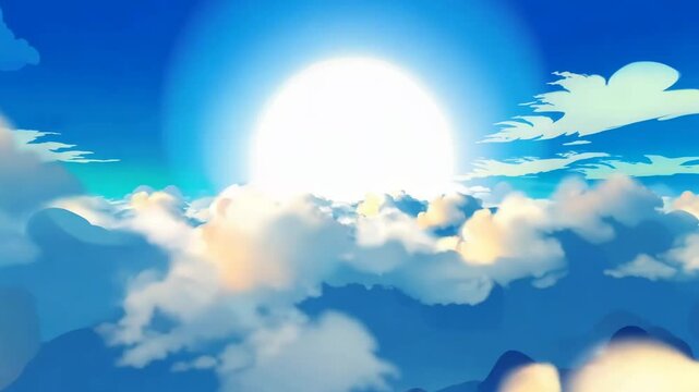雲の上を飛ぶアニメーション1