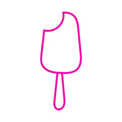 Colorful outline of a bitten ice cream popsicle on a white background
