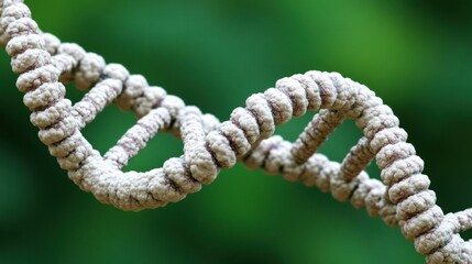 Fototapeta premium Detailed 3D Render of DNA Double Helix Against Green Background