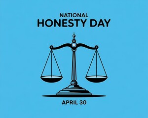 Simple graphic of a balance scale for National Honesty Day.