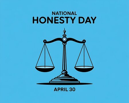 Simple graphic of a balance scale for National Honesty Day.