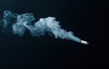 White smoke trails from a cigarette on a dark background. The image is simple, focusing on the texture and movement of the smoke