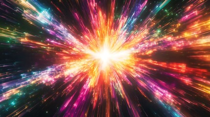 Colorful Light Burst Explosion.
