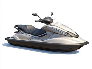 Naklejka premium Realistic 3D Rendering of a White Jet Ski on a Clean Background for Sport and Recreation Themes
