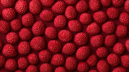 Close-up of vibrant red lychee fruits on a textured background