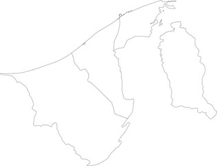 Outline Map of Brunei Vector Illustration