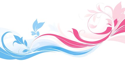 Fototapeta premium Abstract floral graphic with swirled shapes and pastel colors