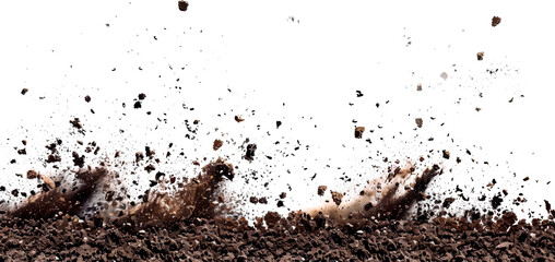 Dynamic explosion of dirt and debris