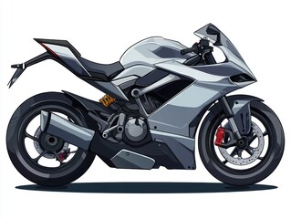 Obraz premium Sleek White Motorcycle Design in a Minimalist 3D Style with High Detail and Vibrant Colors