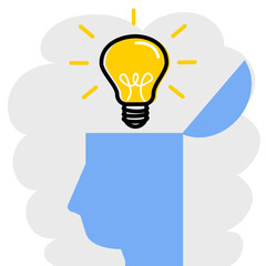 Light bulb representing creative idea and innovation concept vector background. 