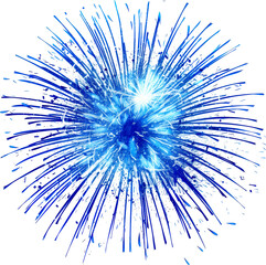 Fototapeta premium Vibrant blue starburst pattern on black background