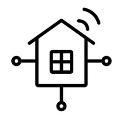 Smart Home Integration Vector Line Icon Design