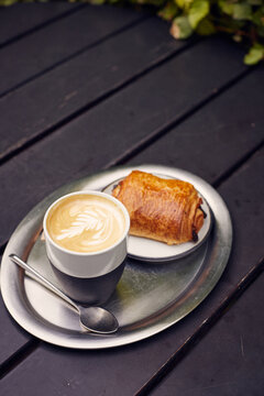 Coffee and bread shot