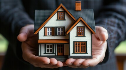 A real estate agent showing a potential buyer a model house.