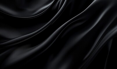 Obraz premium Smooth, dark fabric with elegant folds and soft sheen