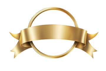 Elegant Gold Badge with Ribbon for Awards and Recognition Design