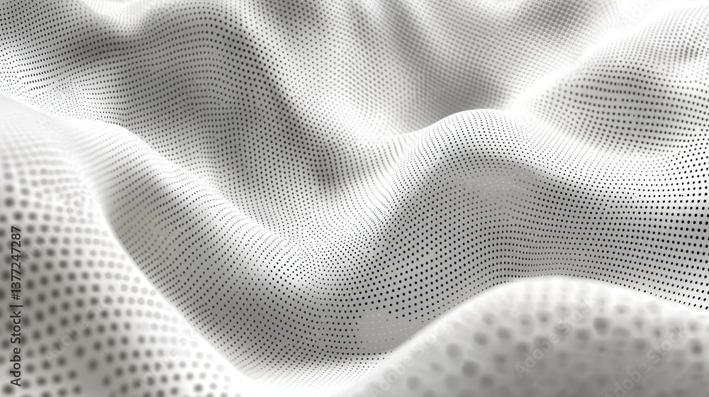 Aufkleber unique texture achieved through a dotted halftone technique in three dimensions.