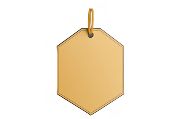 Blank Hexagonal Tag with Yellow Design for Labeling Purposes