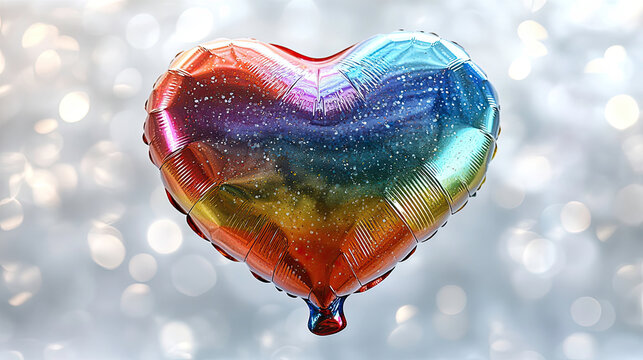 Rainbow Balloon in Heart Shape, Love in Every Color