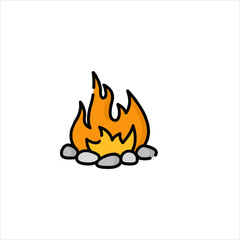 vector illustration of a burning fire