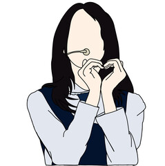 Illustration vector of Kpop fashion stage. idols of Koreans performing. K-pop female fashion idol. female singer who is singing wearing beautiful clothes
