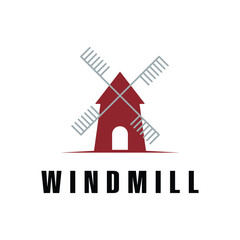 windmill logo design vector concept creative idea