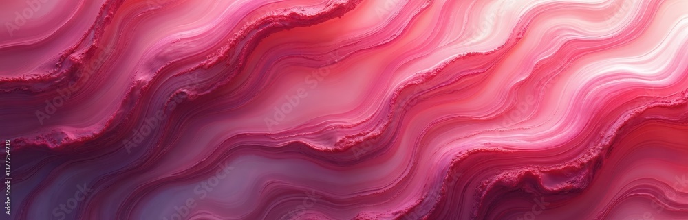 Poster abstract digital art vibrant pink slime texture. liquid fluid lines, wavy patterns create dynamic de