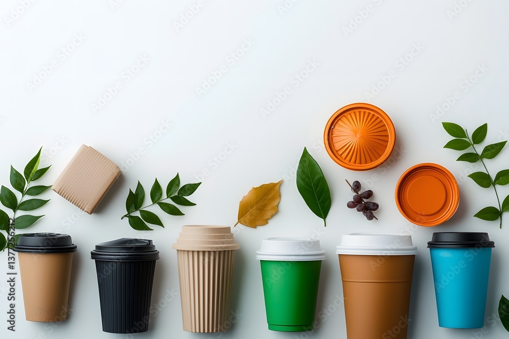 Poster a collection of various eco friendly packaging options and reusable containers including recyclable 
