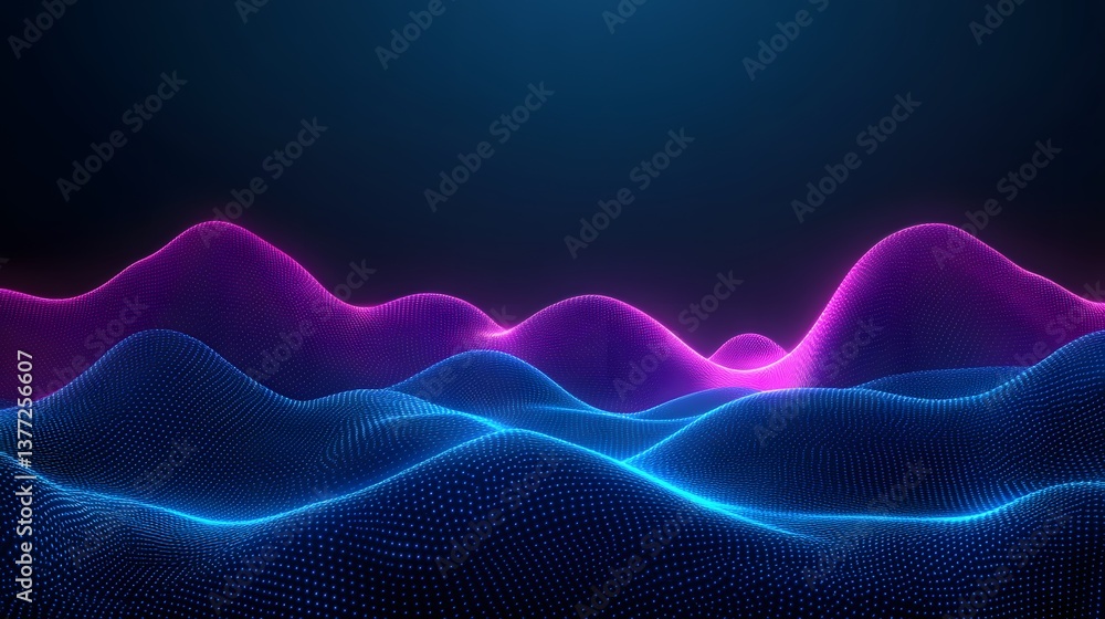 Aufkleber abstract visualization of illuminated and undulating landscape formations