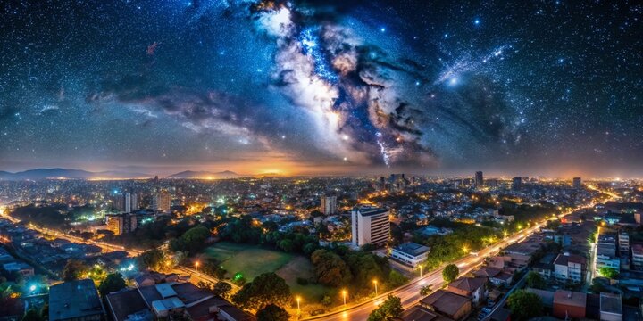 Kinshasa Night Timelapse: Drone View of City Lights & Milky Way, Congo, Africa