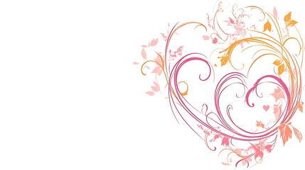 A decorative heart shape made of floral and botanical designs